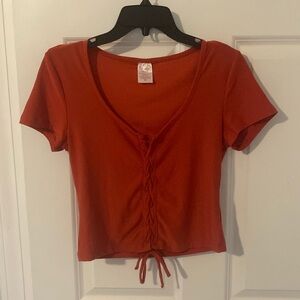 red no boundaries cropped top